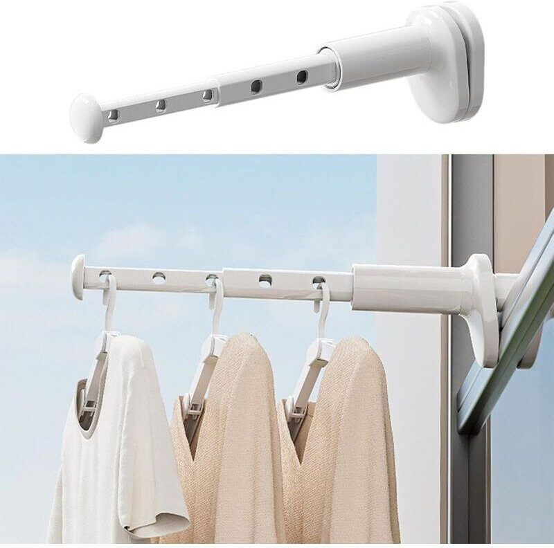 Weißer, wandmontierter Wäscheständer, tragbarer Reisewäschetrockner, kleiner, faltbarer Wäschetrockner, ausziehbarer Wan...
