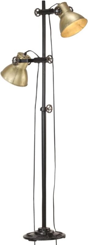 Stehlampe 2-flammig Messing E27 Gusseisen vidaXL