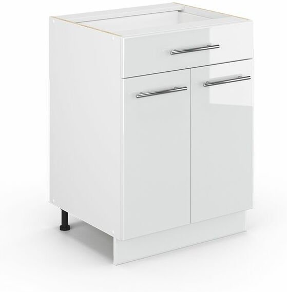 Küchenschränke Fame-Line, Weiß Hochglanz, 60 cm mit Schublade, ohne Arbeitsplatte Vicco
