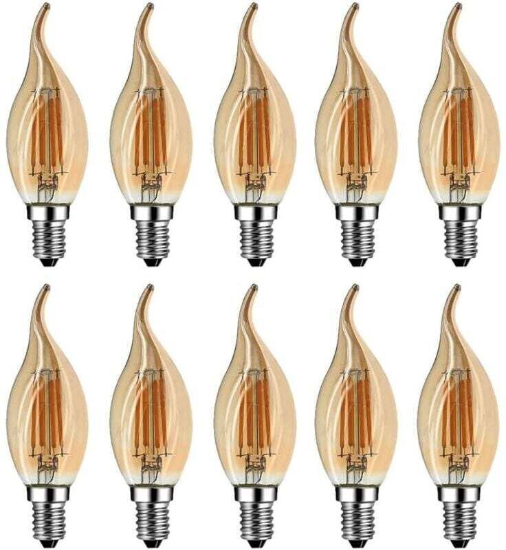E14 LED-Flammenlampe, 4 W (entspricht 40 W Halogen-/Glühlampe), warmweiß 2700 K, LED-Einbauleuchte mit Kerzenflamme, 360...
