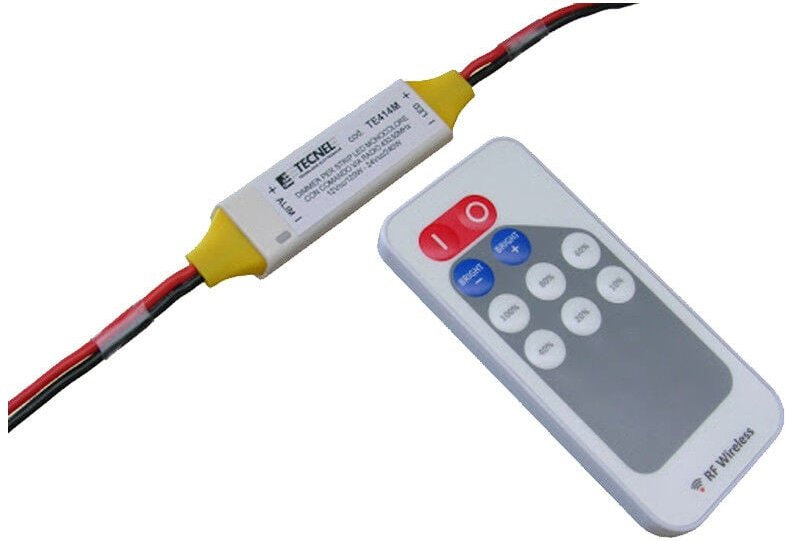 Tecnel - Dimmer für einfarbige LED-Streifen mit Fernbedienung TE414M