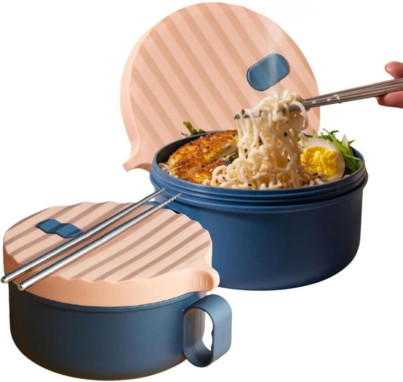 Edelstahl-Lunchbox, Instant-Nudelbox mit Geschirr, Lunchbox für Studenten, Mädchen-Lunchbox