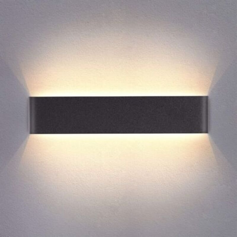 Thumbnail - LED-Innenwandleuchte (schwarz), 41 cm, warmweißes Licht 14 W 3000 K, modern, ideal für Schlafzimmer, Wohnzimmer, Flur, B...