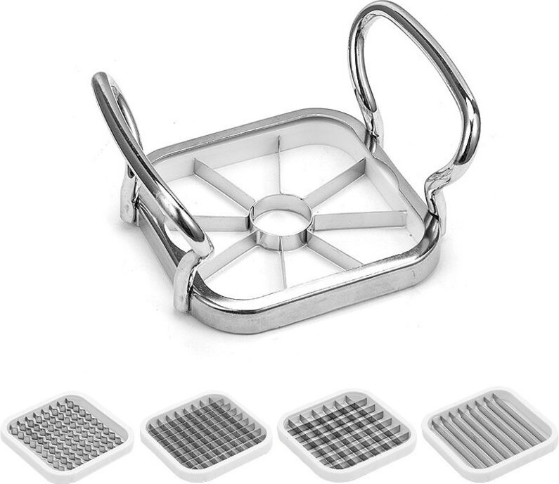 Shining House - Kartoffelschneider, 5-in-1-Edelstahl-Kartoffelfruchtschneider, Häcksler, Hacker-Hersteller, Vakuum-Edels...