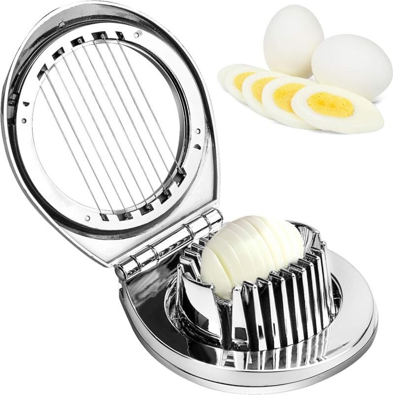 Eierschneider mit 2 Schneidearten zum Schneiden von hartgekochten Eiern, Salaten und Sandwiches