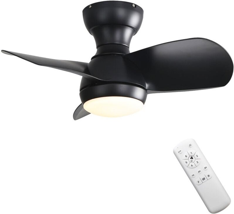 Sofucor - Ventilateur de Plafond - Moteur Courant Continu - Pales abs - 58cm - 6 Vitesses - Noir