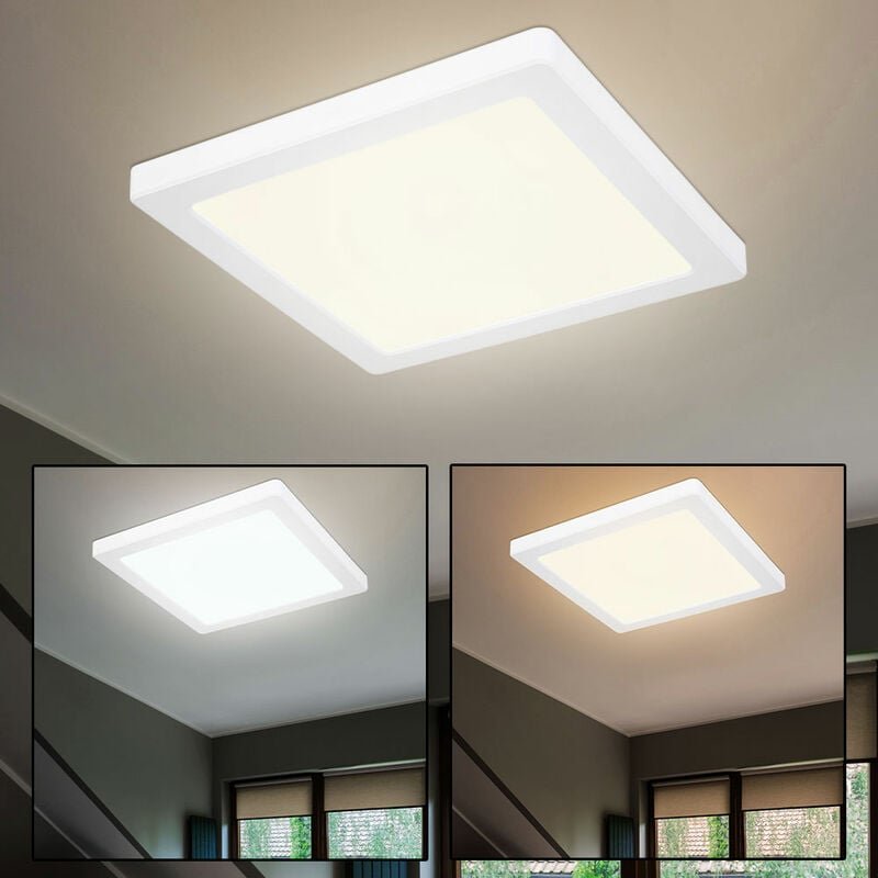 Etc-shop - Deckenlampe led Panel Deckenleuchte Schlafzimmerlampe, Modern weiß, CCT-Schaltung, 18W 1500lm 3000K-6500K war...