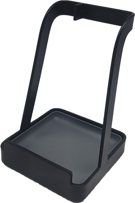 Relaxdays Kochlöffel Ständer, Topfdeckelhalter, für Küchen-Arbeitsfläche, HBT: 15x10x10 cm, Metall & Kunststoff, schwarz