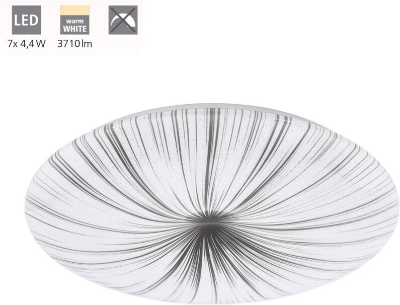 Eglo - led Deckenleuchte Nieves weiß schwarz ø 51 cm Deckenlampen & Kronleuchter