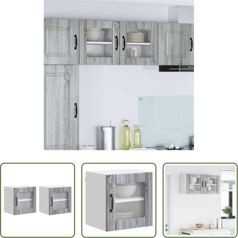 vidaXL Küchenorganisation - Küchenschrank 2 pcs Graues Sonoma 40 x 31 x 40 cm Holzwerkstoff