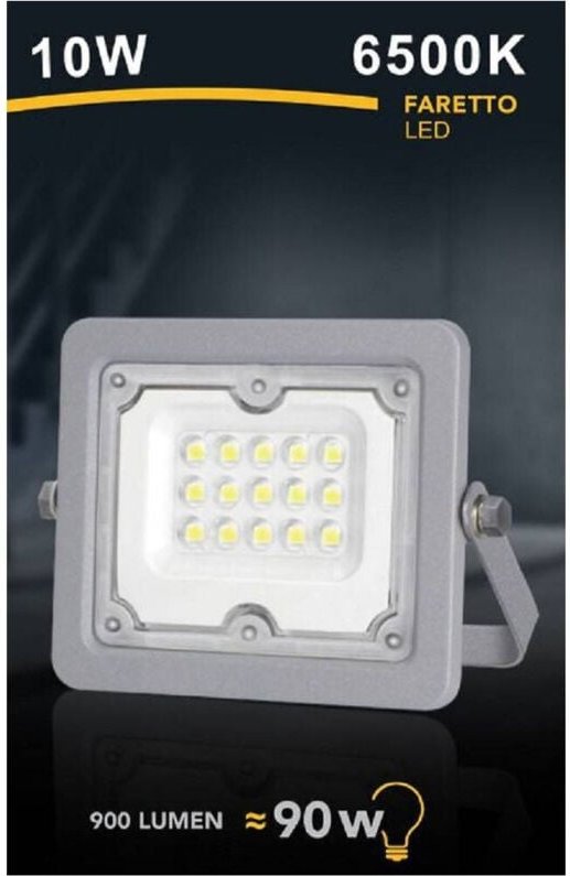 Trade Shop Traesio - Trade Shop - faro-led 10 w ultra slim outer grey IP65 cold natur FS10W-G -