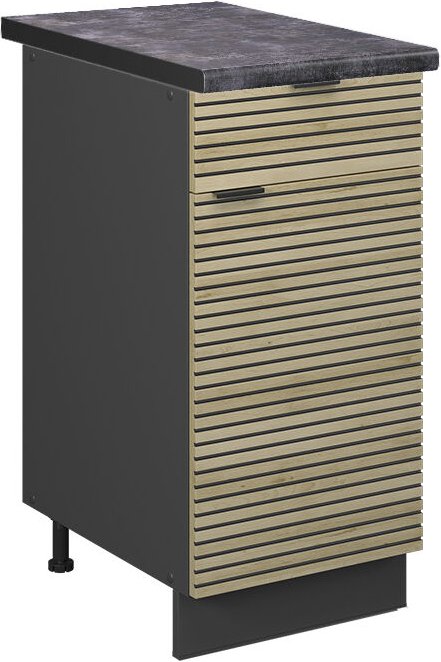 Vicco - Küchenunterschrank Fame-Line, Eiche Paneel, 40 cm , ap Anthrazit