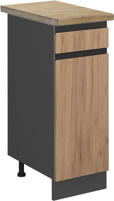Küchenunterschrank R-Line, Goldkraft Eiche, 30 cm , ap Eiche Vicco