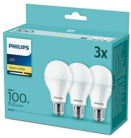 Led Lampe E27 3er Set 100W 2700K - Philips