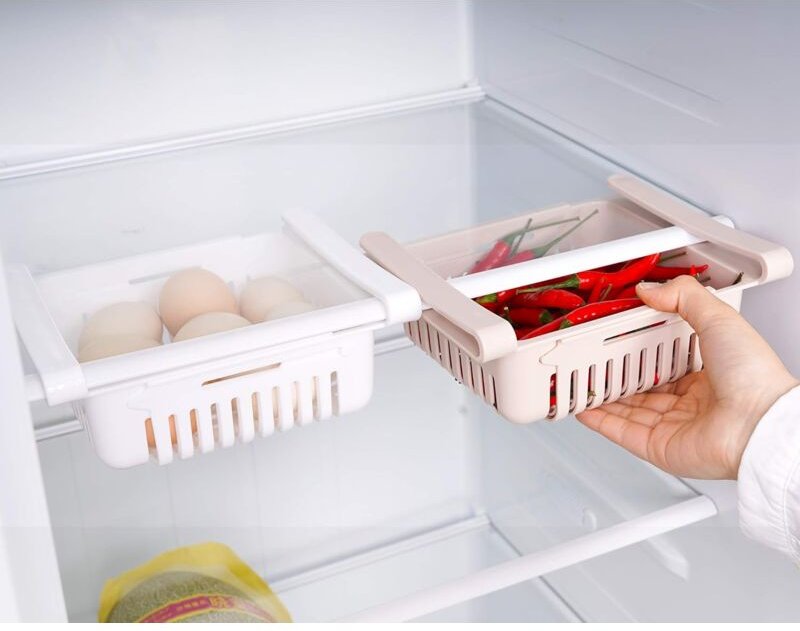 Aougo - Faltbare Kühlschrank-Aufbewahrungsbox, hält Lebensmittel frisch, gefrorene Kühlschrank-Aufbewahrungsschublade (4...