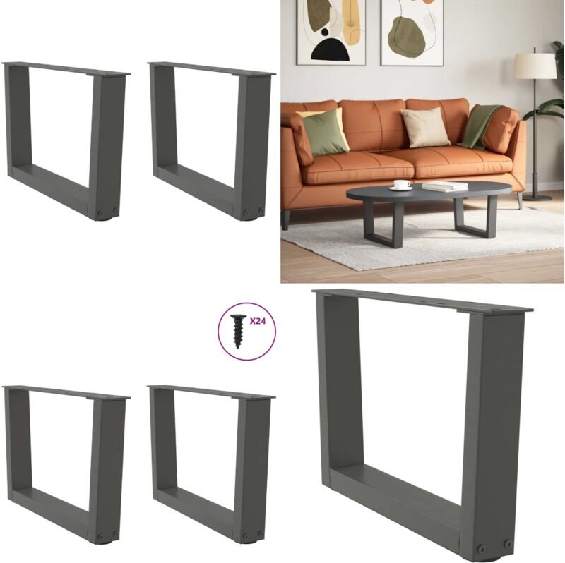 Esstisch Beine V-Form 2 Stück Anthrazit 50x(30-31,3) cm Stahl - Vidaxl