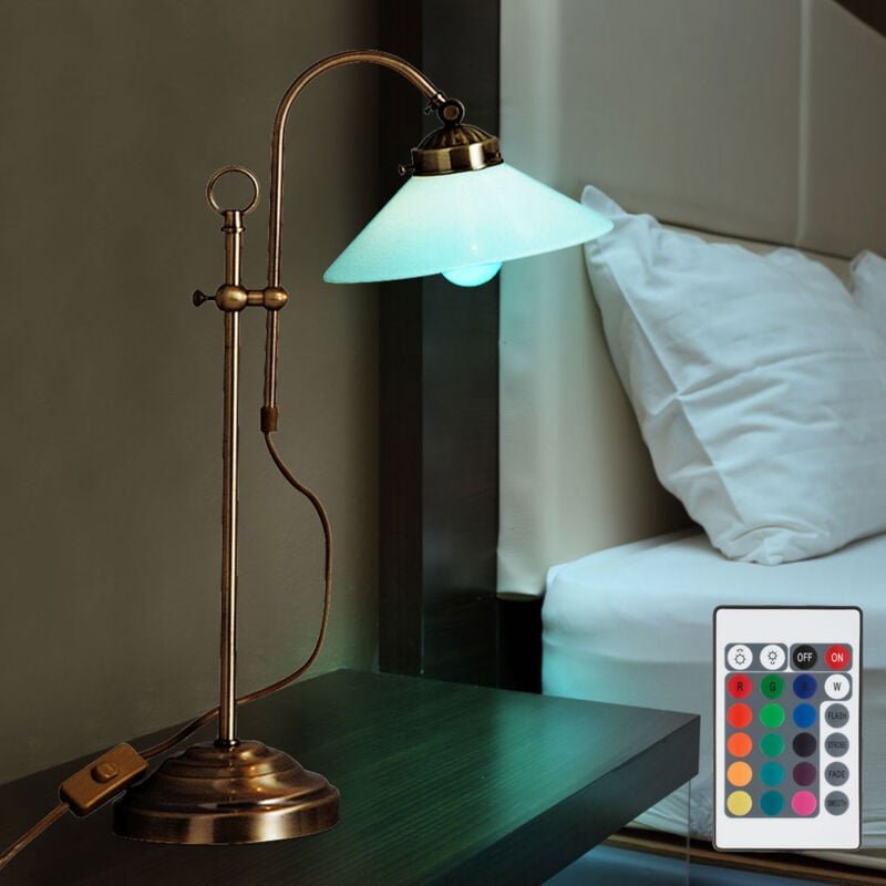 Nachttischleuchte dimmbar mit Fernbedienung Leselampe led Tischleuchte Schlafzimmerlampe höhenverstellbar, rgb Farbwechs...