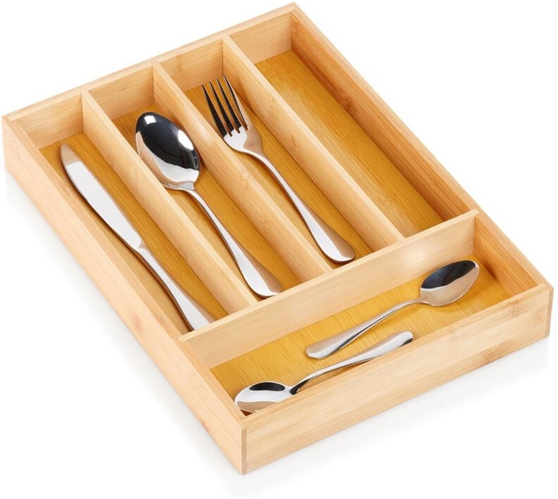 Bambus Besteckeinsatz Küchenutensilien Organizer Schubladenbehälter
