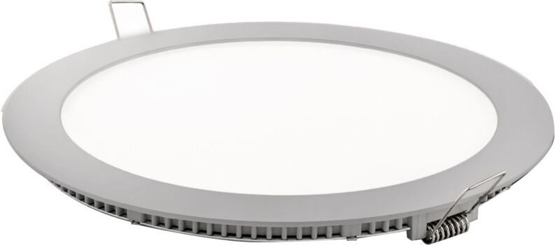Flaches, rundes LED-Downlight, mattsilberfarben, 18 w, kalt
