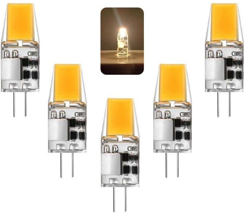 G4-LED-Lampe, 4 W (entspricht 50 W Halogenlampe), 12 V AC/DC, nicht dimmbar, warmweiß (3000 K), 500 lm, augenschonend, 5...