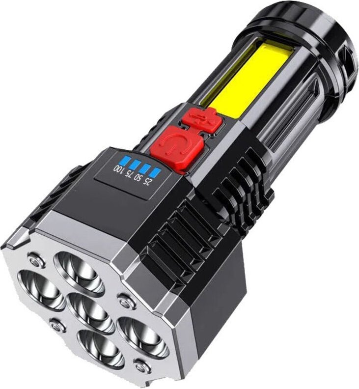 Tragbare LED-Taschenlampe, COB-Seitenlicht, wiederaufladbar über USB, Außenbeleuchtung, Camping-Taschenlampe, Angel-Such...