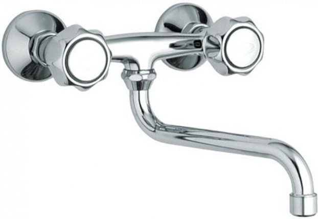 Eurorama - Wandmontierte Spülengruppe aus verchromtem Messing – Agelo