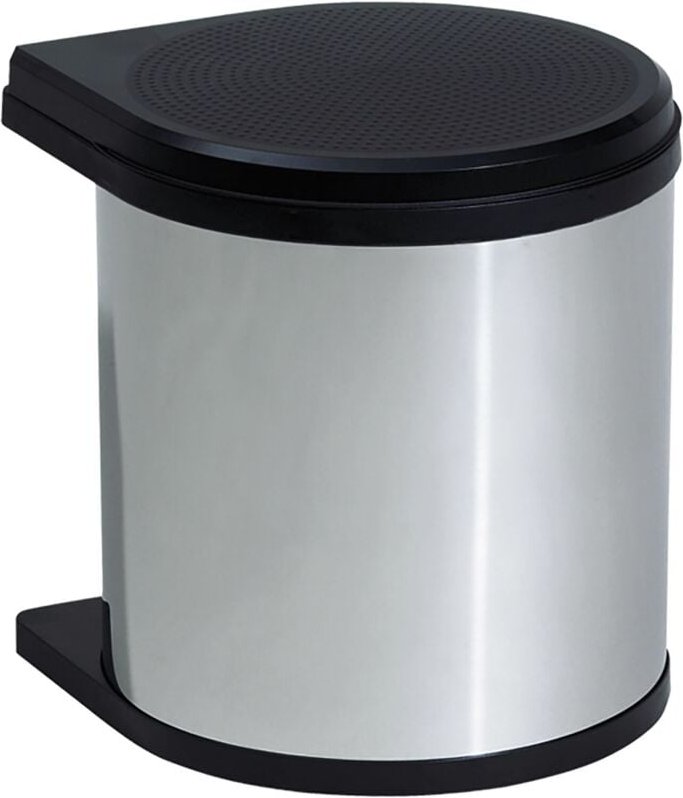 Format - Hailo Einbaumülleimer Mono - Abfalleimer 12 Liter mit Deckel, Metall/Kunststoff