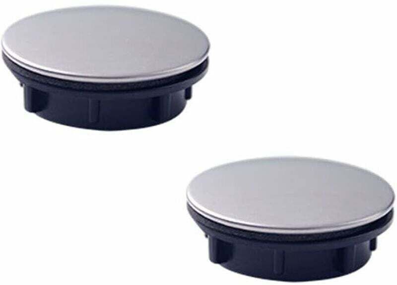 Set mit 2 Abflussabdeckungen für Küchenspülen, Armaturenlöcher und Badezimmerarmaturen, Überlaufabdeckungen aus Edelstah...