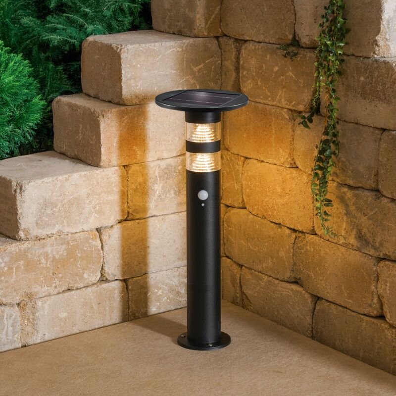 esotec Solar außen PIR-Standleuchte Casoli 55 cm schwarz IP44 wetterfest 102747