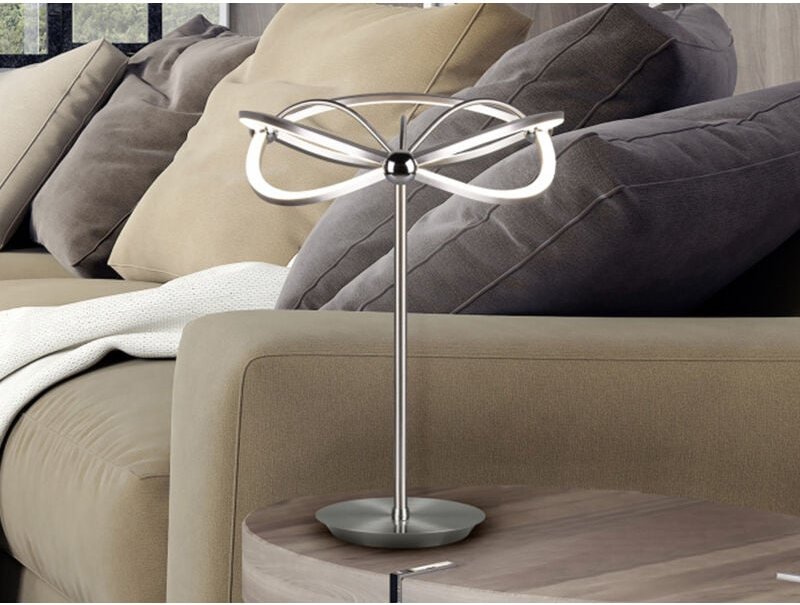 Moderne led Tischlampe charivari Silber matt, Höhe 50cm