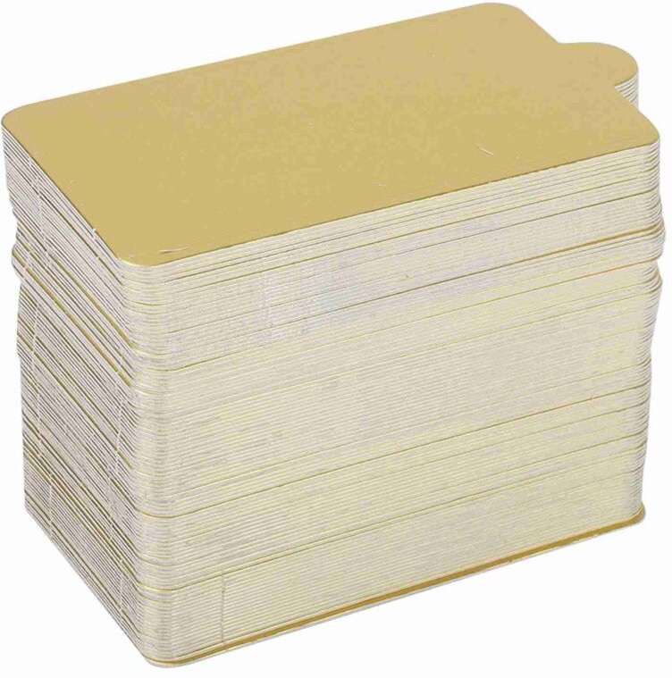 Brrnoo Papiertortenplatten, 100 Stück, Gold, geeignet für Cupcakes, Kekse und Gebäck, große rechteckige Größe