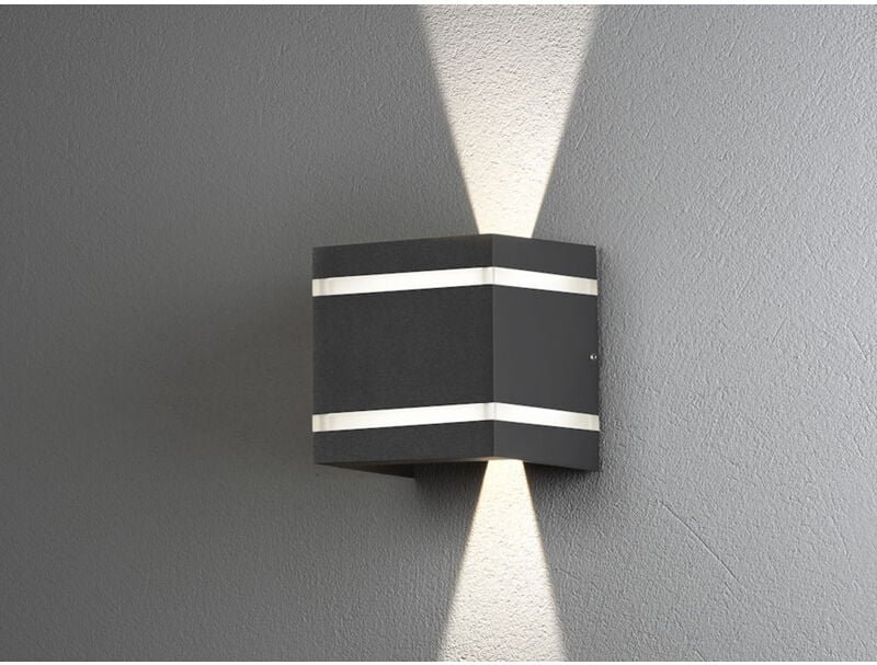 Konstsmide Lighting - led Up and Down Außenwandleuchte cremona Höhe 14cm, Dunkelgrau