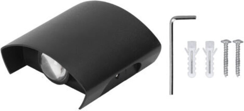 Dekorative, wasserdichte LED-Wandleuchte aus schwarzer Aluminiumlegierung, Außenwandleuchte, 110–265 V, warmweißes Licht