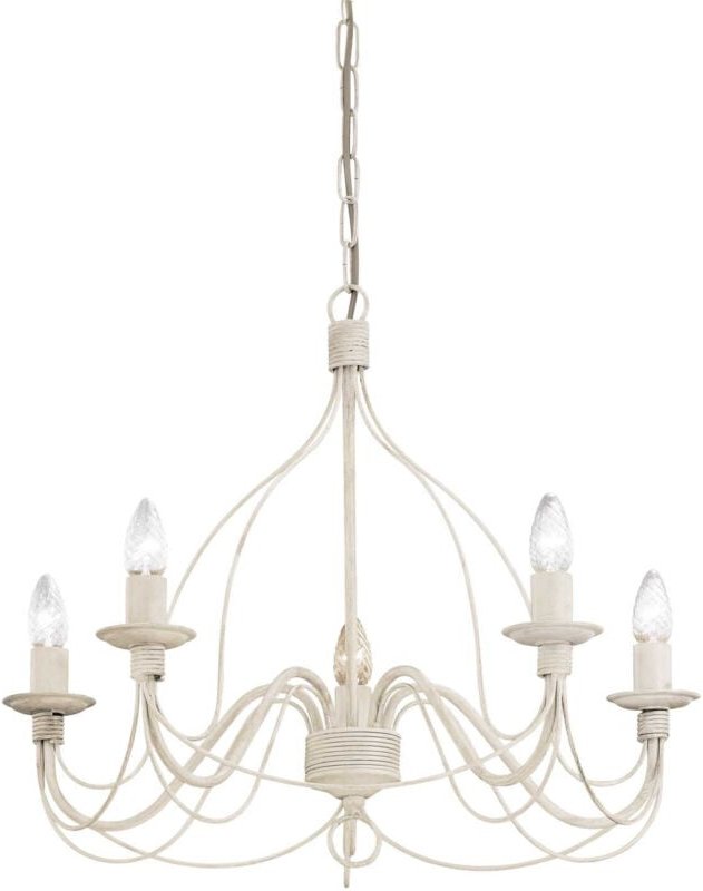 Corte - 5 Licht Kronleuchter Antik Weiß Finish, E14 - Ideal Lux