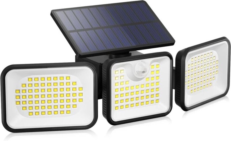 180 LED Solarleuchte für den Außenbereich mit Bewegungsmelder, 3 Beleuchtungsmodi, 270° Beleuchtungswinkel, IP65 wasserd...