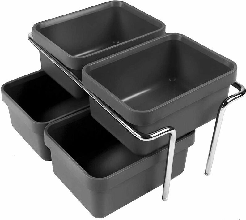 So-tech - Verchromter Halter mit 4 kleinen Behältern für Metropolis Abfallsammler Abfallsystem