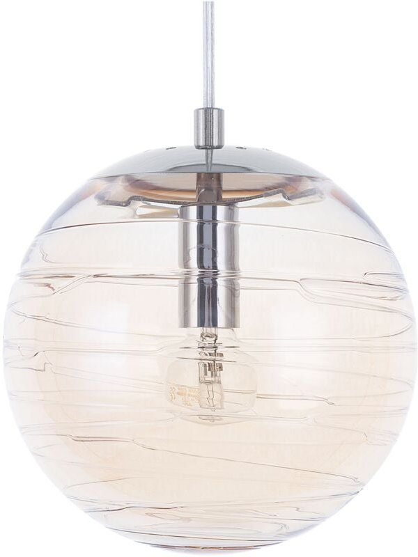 Beliani - Hängeleuchte Gold und Gelb Glas mit Schirm in Kugelform Moderner Look