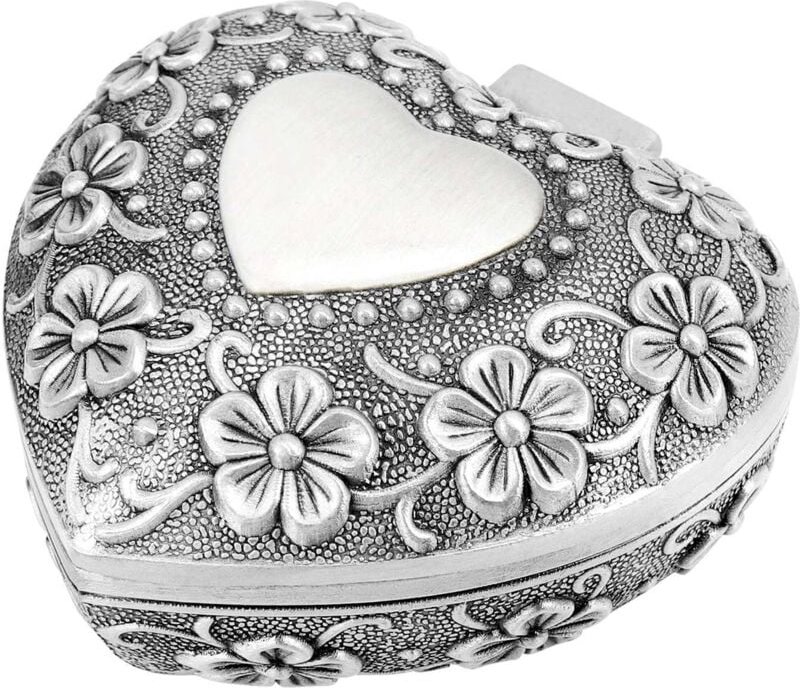 Tlily - Klassische Vintage-Schmuckschatulle in Herzform, für Ringe, kleine Schmuckstücke, Organizer, Truhe, Weihnachtsge...