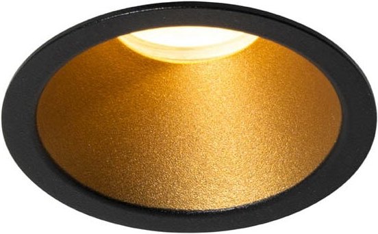 Moderner Einbaustrahler schwarz mit Gold GU10 35mm IP44 - Dept
