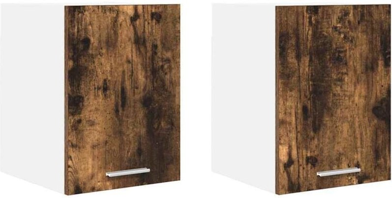 Hängeschrank Riga 2 pcs Altes Holz und Weiß 30 x 31 x 40 cm vidaXL