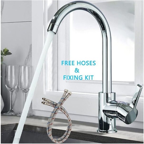 Soges - Küchenarmatur Edelstahl Wasserhahn Küche 360° Einhebelmischer Spültischarmatur