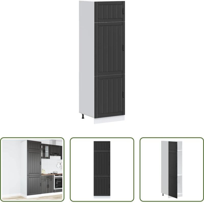 vidaXL Holzwerkstoff - Küchenschrank Lucca Schwarz Holzwerkstoff