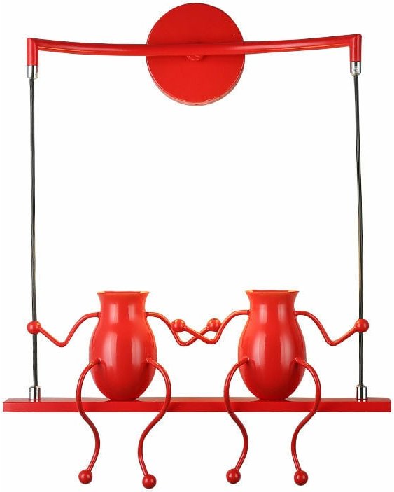 Wandleuchte Kreatives, Moderne Einfache Humanoid Wand Lampe im Schwingen Form Eisen Halter Innen E27 Art Deco Doppelt Ca...