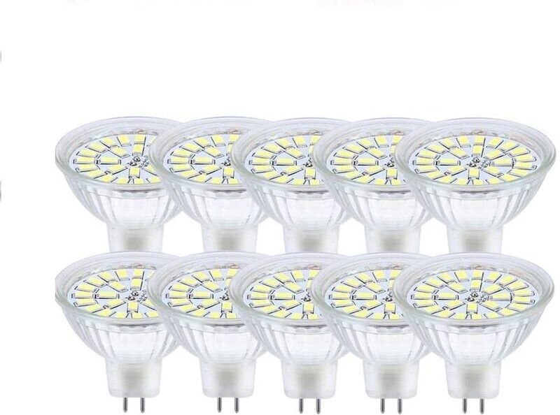 GU5.3 LED-Glühbirne Kaltweiß 6000 K, MR16 LED 12 V 3 W, entspricht 30 W Halogen, LED-Spot-Glühbirnen, nicht dimmbar, 10e...