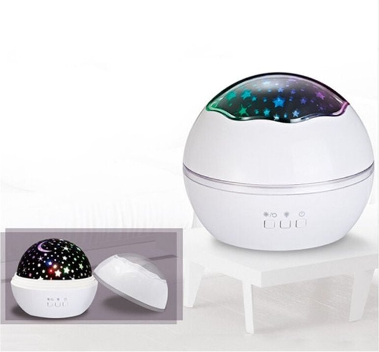 Linghhang - Weißes Nachtlicht mit Sternenprojektor, Nachtlicht zur Schlafzimmerdekoration, tolles Geschenk für Kinder