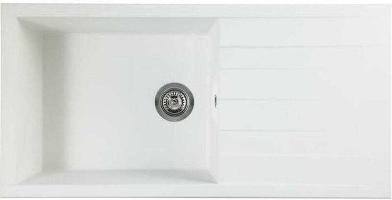 Einbauspüle STRADOUR CUBE, in SMC WEISS UNI - 17, 1 Becken, Größe 100 50 cm, manuelle Entsorgung