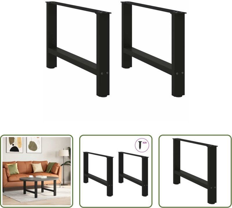 Couchtischbein - Couchtischbeine Schwarz 2 Stk. 70x(42-43) cm Stahl