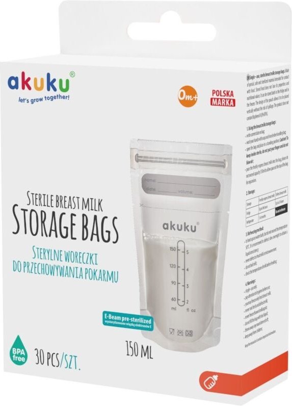 AKUKU Sterile Beutel zur Aufbewahrung von Lebensmitteln (a0011) 150 ml 1 Packung - 30 Stück.
