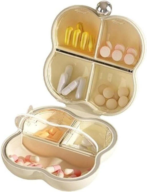Mini-Pillen- und Schmuckdose in Blattform – Tragbarer Organizer für Pillen, Ringe und kleine Accessoires