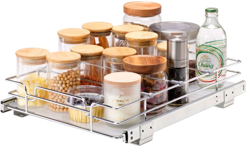 Mophorn - vevor Ausziehbares Gewürzregal Spülschrankregal Küchenschrank, 292 x 419 x 63,5 mm Schiebeschublade Waschbecke...